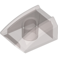 Lego Brick Curved 2 x 2 with Lip, No Studs / Trans-Brown
