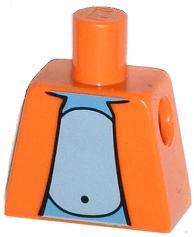 Lego Torso Simpsons Open Jacket with Light Bluish Gray Stomach Pattern