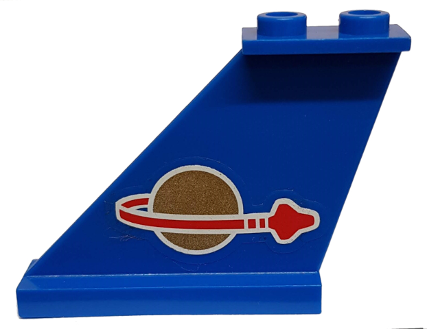 Lego Tail 4 x 1 x 3 with Classic Space Logo Pattern on Left Side (Sticker) - Set 70816