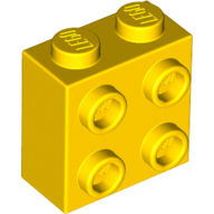 Lego Brick Special 1 x 2 x 1 2/3 with 4 Studs on 1 Side / Yellow