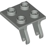 Lego Wheel Holder 2 x 2 Thin with Clips, Plane Single / Light Gray