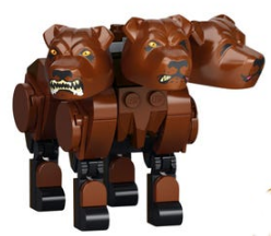 Lego Dog, Harry Potter, Three-Headed, Snarling (Fluffy) - Brick Built