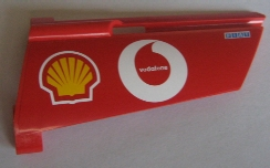 Lego Technic, Panel Fairing #20 Large Long, Small Hole, Side A with Shell and Vodafone Logo Pattern (Sticker) - Set 8386