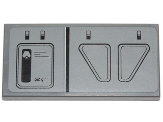 Lego Tile 2 x 4 with First Order Snowspeeder Hull Plates Pattern Model Left Side (Sticker) - Set 75100