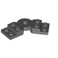 Lego Plate Angled 2 x 2 with Step and Hole in Center / Dark Bluish Gray