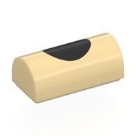 Lego Brick Curved 1 x 2 x 2/3 Double Curved Top, No Studs with Black Circle Print