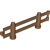 Lego Duplo Fence 1 x 10 x 2 Extended Bottom [Clip and Bar ends] / Light Brown