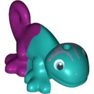 Lego Animal, Chameleon with Magenta Back Print / Dark Turquoise