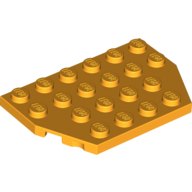 Lego Wedge Plate 4 x 6 Cut Corners / Bright Light Orange