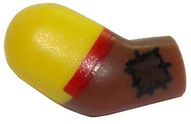 Lego Arm, Right with Yellow Short Sleeve, Red Cuff and Patch Pattern