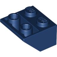 Lego Brick Sloped Inverted 45° 2 x 2 [Ovoid Bottom Pin, Bar-sized Stud Holes] / Dark Blue