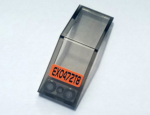 Lego Windscreen 5 x 2 x 1 2/3 with 'EXO472T8' on Orange Background Pattern (Sticker) - Set 8112