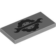 Lego Tile 2 x 4 with Black Wrench, Tire Print