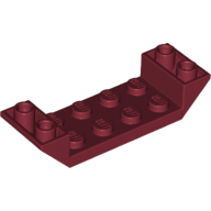 Lego Brick Sloped Inverted 45° 6 x 2 Double with 2 x 4 Recessed / Dark Red