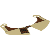 Lego Large Figure Skirt, Kama with 4 Holes, Reddish Brown Print