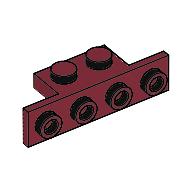 Lego Bracket 1 x 2 - 1 x 4 [Square Corners] / Dark Red