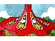 Lego Fabuland Merry-Go-Round Type 2 Roof with Teardrop Sections Pattern (Stickers) -Set 3663 / Red