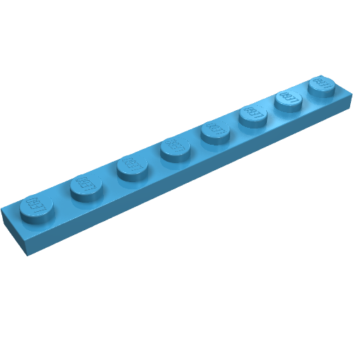 Lego Plate 1 x 8 / Maersk Blue