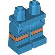 Lego Hips and Dark Azure Legs with Nougat Knees print / Dark Azure