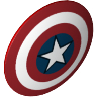 Lego Shield Round Bowed, White and Blue Circles with Star Print (Captain America)
