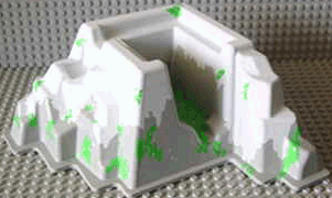 Lego Baseplate Raised 22 x 22 x 10 Mountain with Snow, Ice, and Plants Print