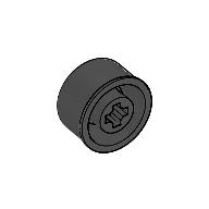 Lego Wheel Small Wide Hard Plastic with Axle hole, Slick / Black