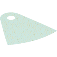 Lego Neckwear Cape, Curved Bottom, One Small Top Hole [Plain] / Light Aqua