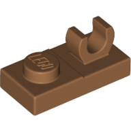 Lego Plate Special 1 x 2 [Open O Top Clip] / Medium Nougat