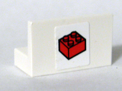 Lego Panel 1 x 2 x 1 with Red 2 x 2 Brick Pattern (Sticker) - Set 4032-1