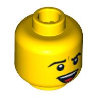 Lego Minifig Head Punk Rocker, Open Smiling Mouth, Teeth and Tongue Print