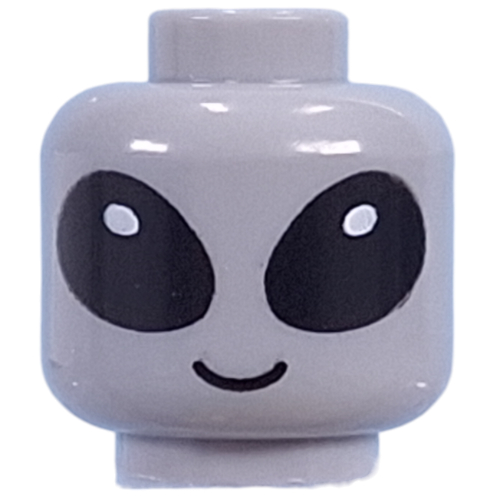 Lego Minifig Head, Classic Alien print / Light Bluish Gray