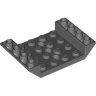 Lego Brick Sloped Inverted 45° 6 x 4 Double with 4 x 4 Recessed and 3 Holes / Dark Red
