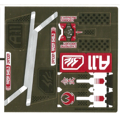 Lego Sticker Sheet for Set 7714-1 / [No Color/Any Color]