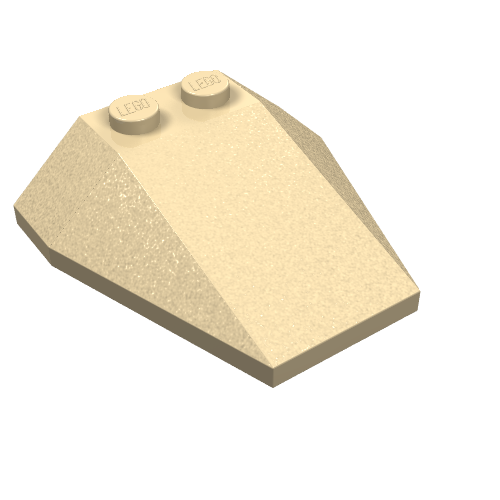 Lego Brick Wedged, Sloped 4 x 4 Triple, No Stud Notches / Tan