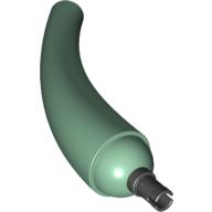 Lego Animal / Creature Body Part, Tail / Neck, Base Section with Black Pin / Sand Green