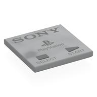 Lego Tile 4 x 4 with Dark Bluish Grey "SONY', 'PlayStation', 'SELECT', 'START' Print / Light Bluish Gray