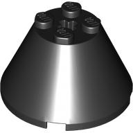 Lego Cone 4 x 4 x 2, Axle Hole [Plain] / Black