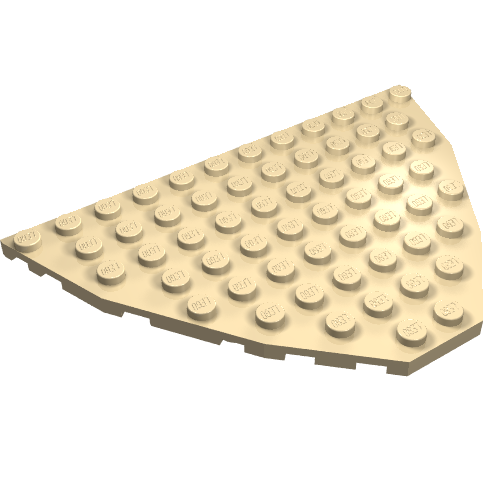 Lego Wedge Plate 8 x 12 Boat Bow / Tan
