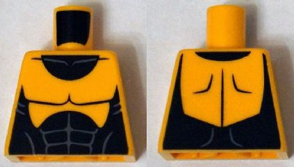 Lego Torso Muscles Outline with Black Suit Pattern