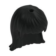 Lego Hair Long Straight [2 Holes] / Black