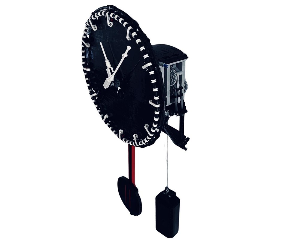Lego Wall Mounted Clock - weight drive with automatic rewind