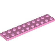 Lego Plate 2 x 10 / Bright Pink