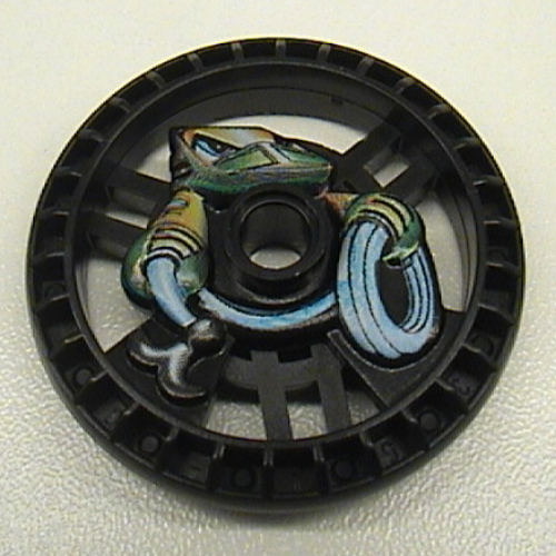 Lego Technic Disc 5 x 5 Notched, Rope Print / Black