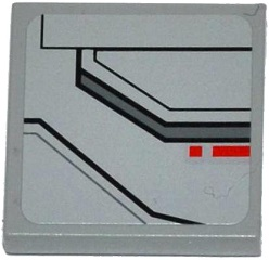 Lego Tile 2 x 2 with SW TIE Advanced Prototype Pattern Model Right Side (Sticker) - Set 75082
