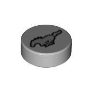 Lego Tile Round 1 x 1 with Mustang Logo Print
