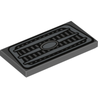 Lego Tile 2 x 4 with Silver Car Grille Print / Dark Bluish Gray