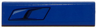 Lego Tile 1 x 4 with Hood Air Vent Pattern Model Right Side (Sticker) - Set 75871 / Blue