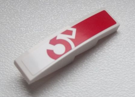 Lego Slope, Curved 4 x 1 with Red '5' Pattern (Sticker) - Set 60025