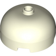Lego Brick Round 3 x 3 Dome with Center Stud / Glow in Dark White