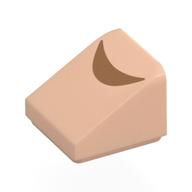 Lego Brick Sloped 30° 1 x 1 x 2/3 with Medium Nougat Bow (Eyebrow) Print